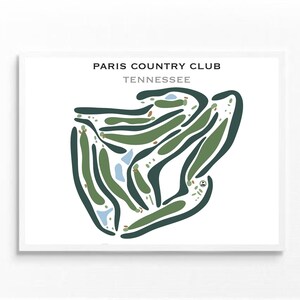 Paris Country Club, Tennessee, decorazioni per la casa da golf, regalo personalizzato da golf, regalo per marito, festa del papà, arte ad acquerello da golf