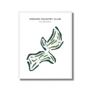 Hoover Country Club, Alabama | Golfbaankaart, golfkaart, golfer cadeau voor hem, scorekaartlay-out, cadeau golfer vriendje, kunstdruk INGELIJST
