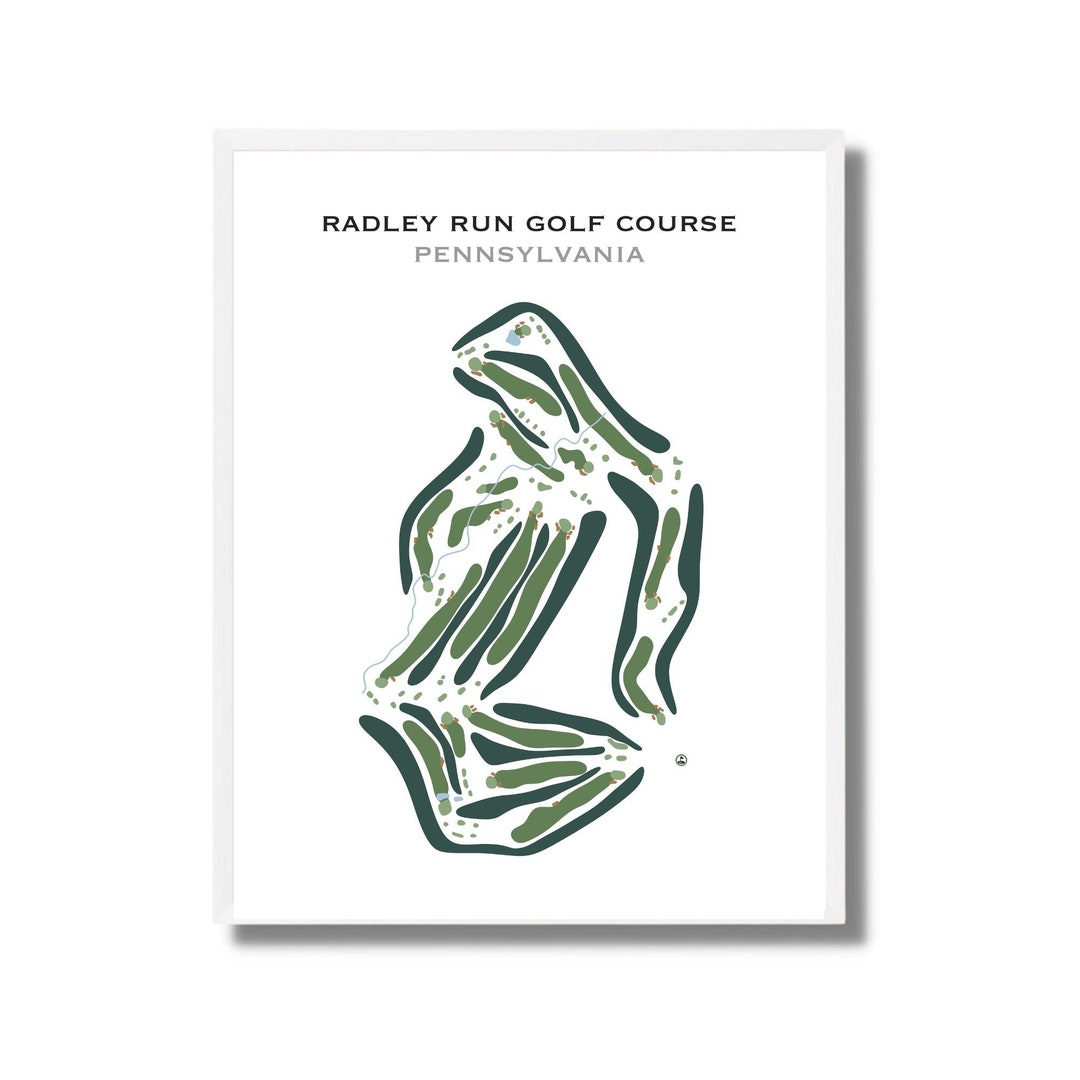 Radley Run Golf Course PA Golf Course Map Golf Map Golfer Gift for