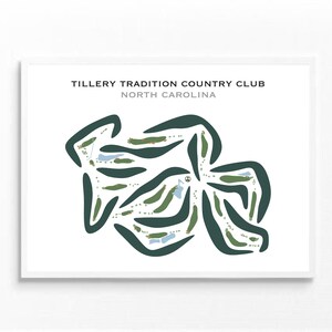 Tillery Tradition Country Club, Carolina del Norte / Mapa del campo de golf, Mapa de golf, Regalo para golfista, Diseño de tarjeta de puntuación, Regalo para novio golfista, Impresión sin marco