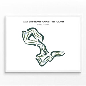 Waterfront Country Club, VA | Golf Course Map, Golf Map, Golfer Gift For Him, Scorecard Layout, Golfer Boyfriend Gift, Art Print Decor