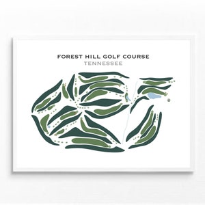 Forest Hill Golf Platz, TN | Kunstdruck, Golf Karte, Golf Karte, Golf Karte, Score Karte, Golf Karte, Kunstdruck UNGERAHMT, für Sie und Ihn