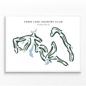 Fawn Lake Country Club, Virginia | Golfbaankaart, golfkaart, golfer cadeau voor hem, scorecardlay-out, cadeau golfer vriendje, kunstdruk INGELIJST