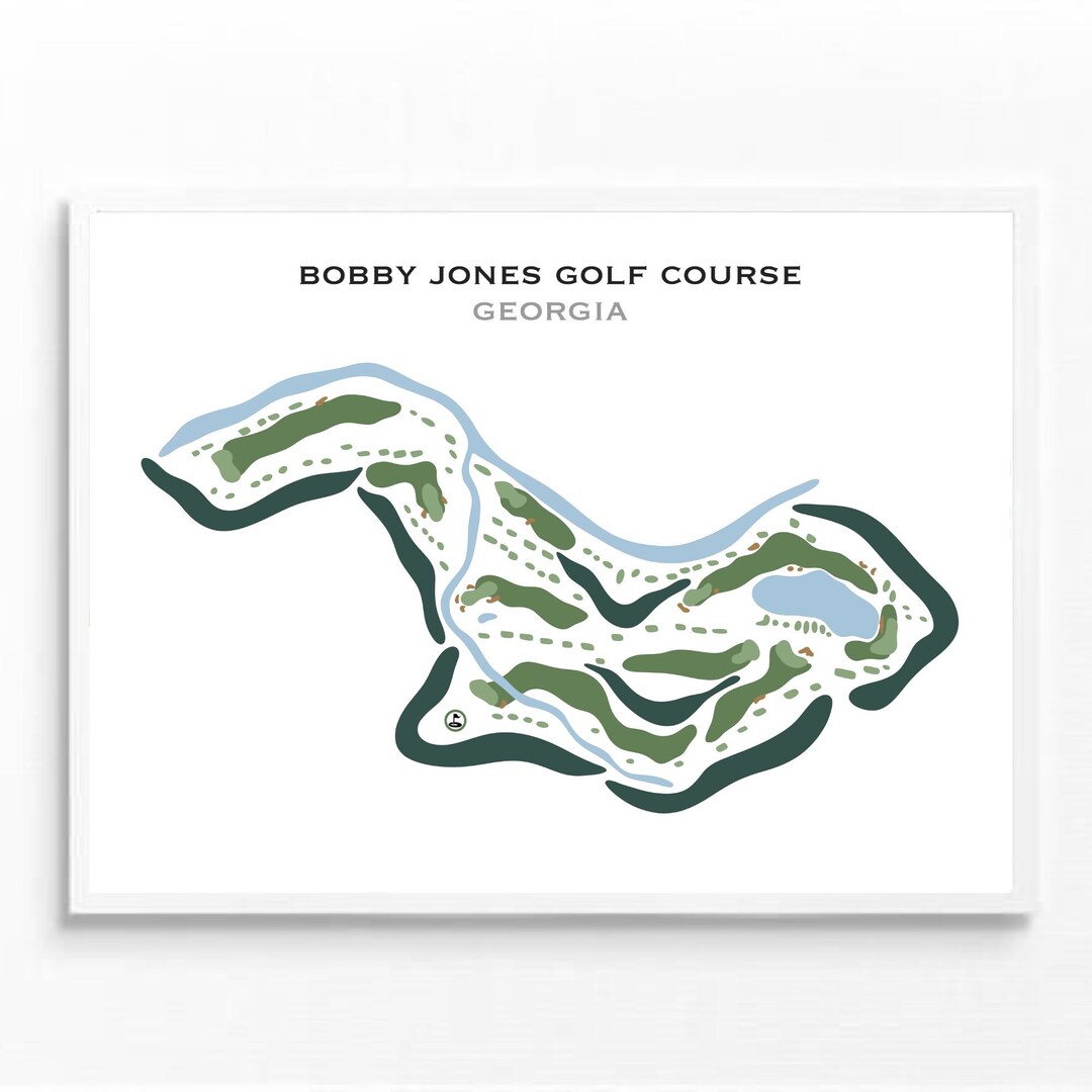Bobby Jones Golf Course, GA Golf Course Map, Golf Map, Golfer Gift Bobby Jones Golf Course, GA Golf Course Map, Golf Map, Golfer Gift