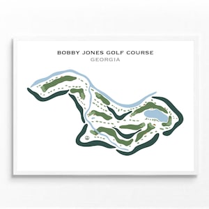 Bobby Jones Golfkurs, GA | Kunstdruck, Golf Karte, Golf Karte, Golf Karte, Score Karte, Golf Karte, Kunstdruck UNGERAHMT, für Sie und Ihn