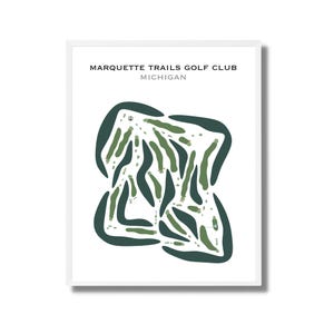 Marquette Trails Golf Club, Michigan | Carte du parcours de golf, carte du golf, cadeau golfeur pour lui, mise en page de la carte de score, cadeau petit ami golfeur, impression d'art sans cadre