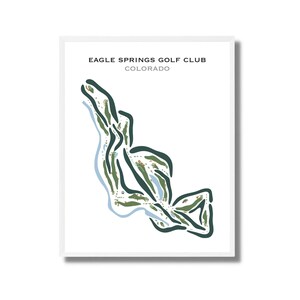 Club de golf d'Eagle Springs, Colorado | Carte du terrain de golf, carte du golf, cadeau golfeur pour lui, mise en page de la carte de score, cadeau petit ami golfeur, impression d'art sans cadre