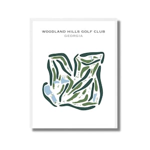 Woodland Hills Golf Club, GA | Mapa do campo de golfe, Mapa de golfe, Presente de jogador de golfe para ele, Layout de cartão de pontuação, Presente de namorado jogador de golfe, Impressão de arte SEM MOLDURA