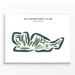 Country Club de Williston, Vermont | Carte du parcours de golf, carte du golf, cadeau golfeur pour lui, mise en page de la carte de score, cadeau petit ami golfeur, impression d'art sans cadre