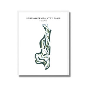 Northgate Country Club, Texas | Golfbaankaart, golfkaart, golfer cadeau voor hem, scorecardlay-out, cadeau golfer vriendje, kunstdruk INGELIJST