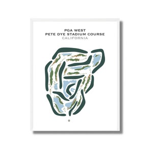 Campo de golf Pete Dye Stadium, CA / Mapa del campo de golf, mapa de golf, regalo de golfista para él, regalo de novio golfista, impresión artística SIN MARCO
