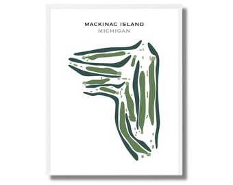 Mackinac Island, Michigan Golf Course Map Wall Art, Golf Map Canvas, Golf Gift For Women, Housewarming Gift, Holiday Golf Art Gift