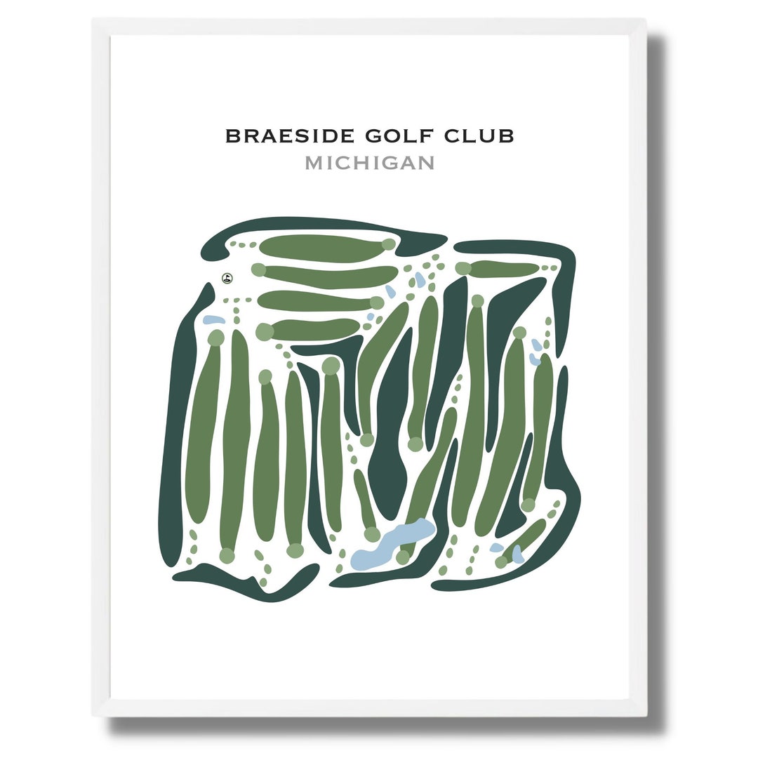 Braeside Golf Club Michigan Golf Course Map Home Decor Etsy