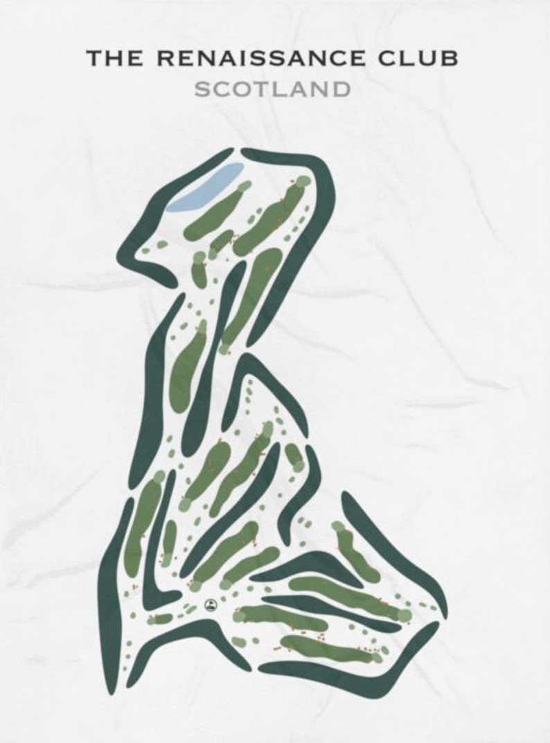The Renaissance Club, Scotland Golf Course Map Wall Art, Golfer Lover ...