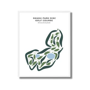 Smash Park Disc Golf Platz, MI | Kunstdruck, Kunstdruck, Golf Karte, Golf Karte, Score Karte, Golf Karte, Landkarte, Golf Karte, Kunstdruck UNGERAHMT