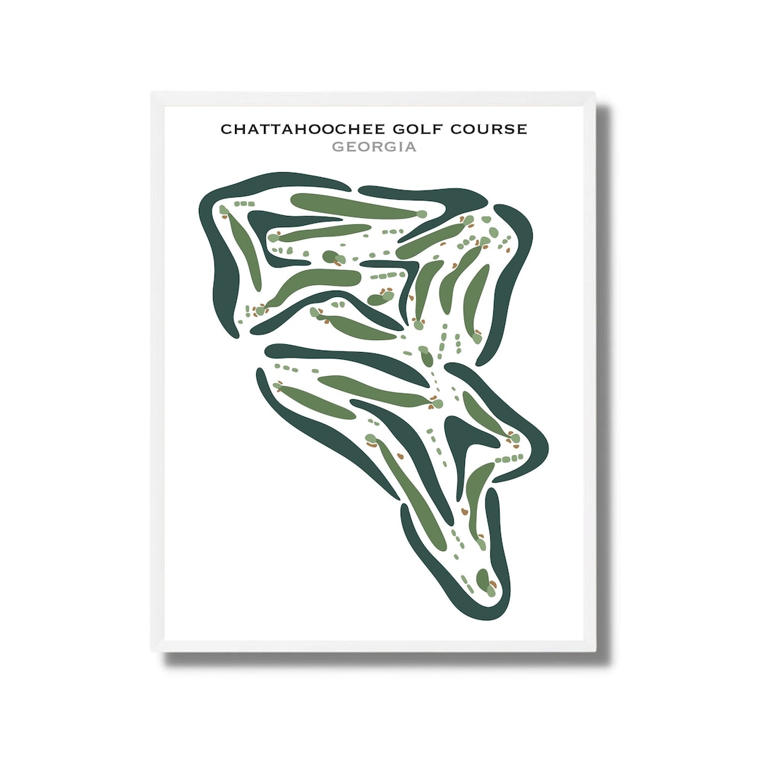 Chattahoochee Golf Course GA golf Course Map Golf Map Golfer Gift Chattahoochee Golf Course GA golf Course Map Golf Map Golfer Gift