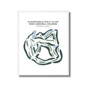 GlenRuddle Golf Club Krieg Admiral Platz, MD | Kunstdruck, Golf Karte, Scorekarte Layout, Golfspieler Freund Geschenk, Kunstdruck UNGERAHMT
