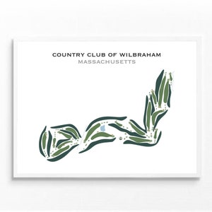 Country Club of Wilbraham, Massachusetts | Golfbaankaart, golfkaart, golfer cadeau voor hem, scorecardlay-out, cadeau golfer vriendje, kunstprint INGELIJST