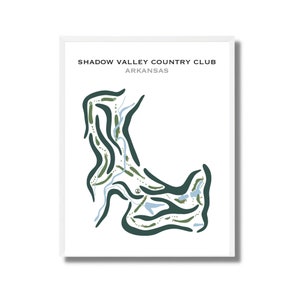 Shadow Valley Country Club, AR | Golfbaankaart, decor, golfer cadeau voor hem, scorecardlay-out, cadeau golfer vriendje, kunstdruk INGELIJST