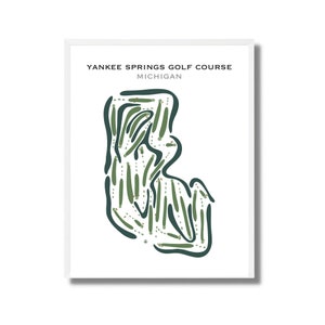 Parcours de golf de Yankee Springs, Michigan | Carte du terrain de golf, carte du golf, cadeau golfeur pour lui, mise en page de la carte de pointage, cadeau petit ami golfeur, impression d'art sans cadre