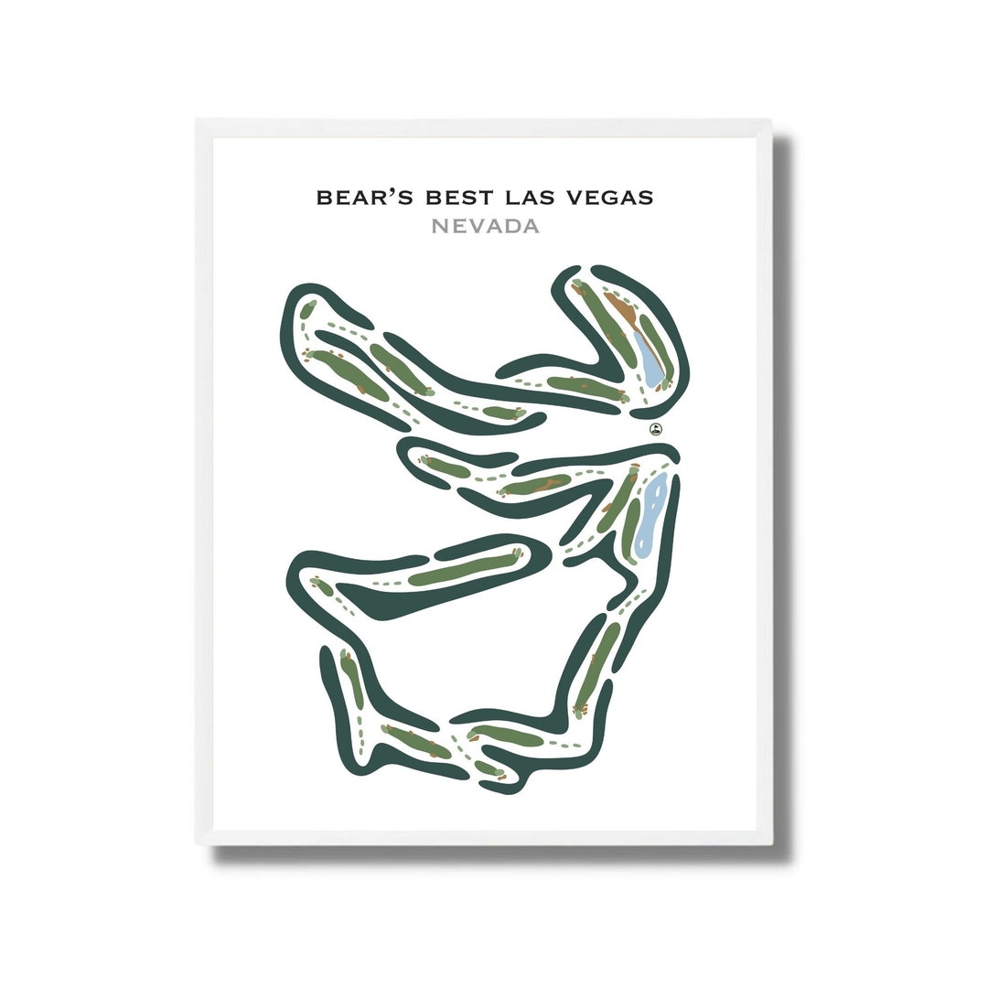 Bear's Best Las Vegas, NV Golf Course Map, Home Decor, Golfer Gift for