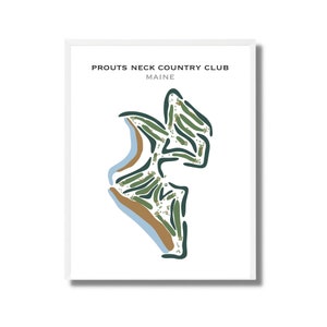 Prouts Neck Country Club, ME / Mapa del campo de golf, mapa de golf, regalo de golfista para él, diseño de tarjeta de puntuación, regalo de novio golfista, impresión artística SIN MARCO