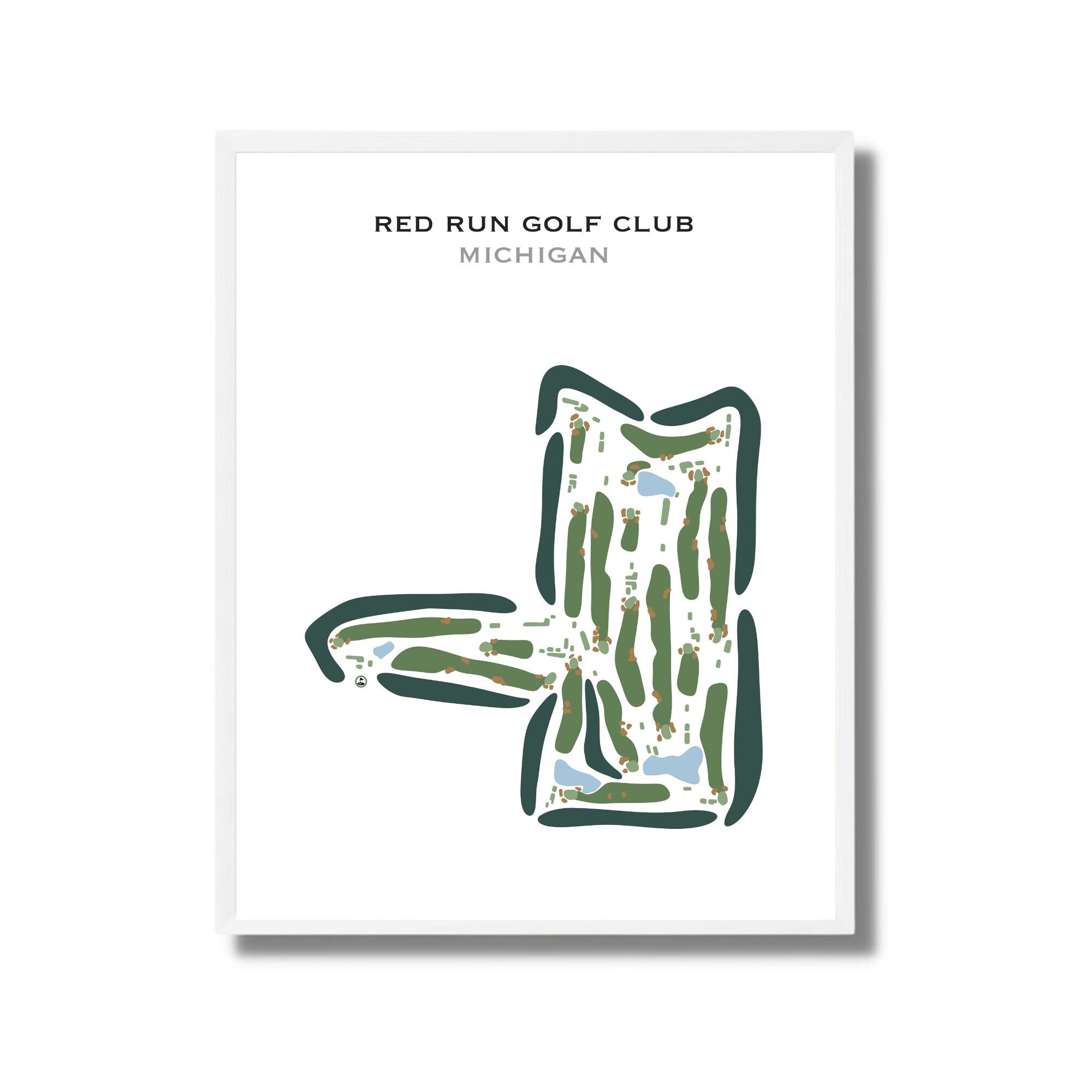 Red Run Golf Club, Michigan | Golf Course Map, Golf Map, Golfer Gift For Him, Scorecard Layout, Golfer Boyfriend Gift, Art Print Decor
