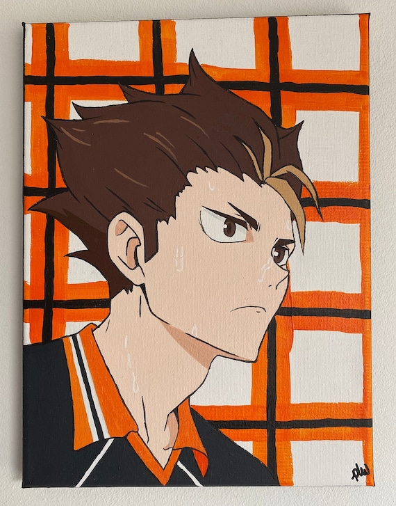 Aesthetic Anime Boy Manga Volleyball Acrylic Canvas Painting 8 