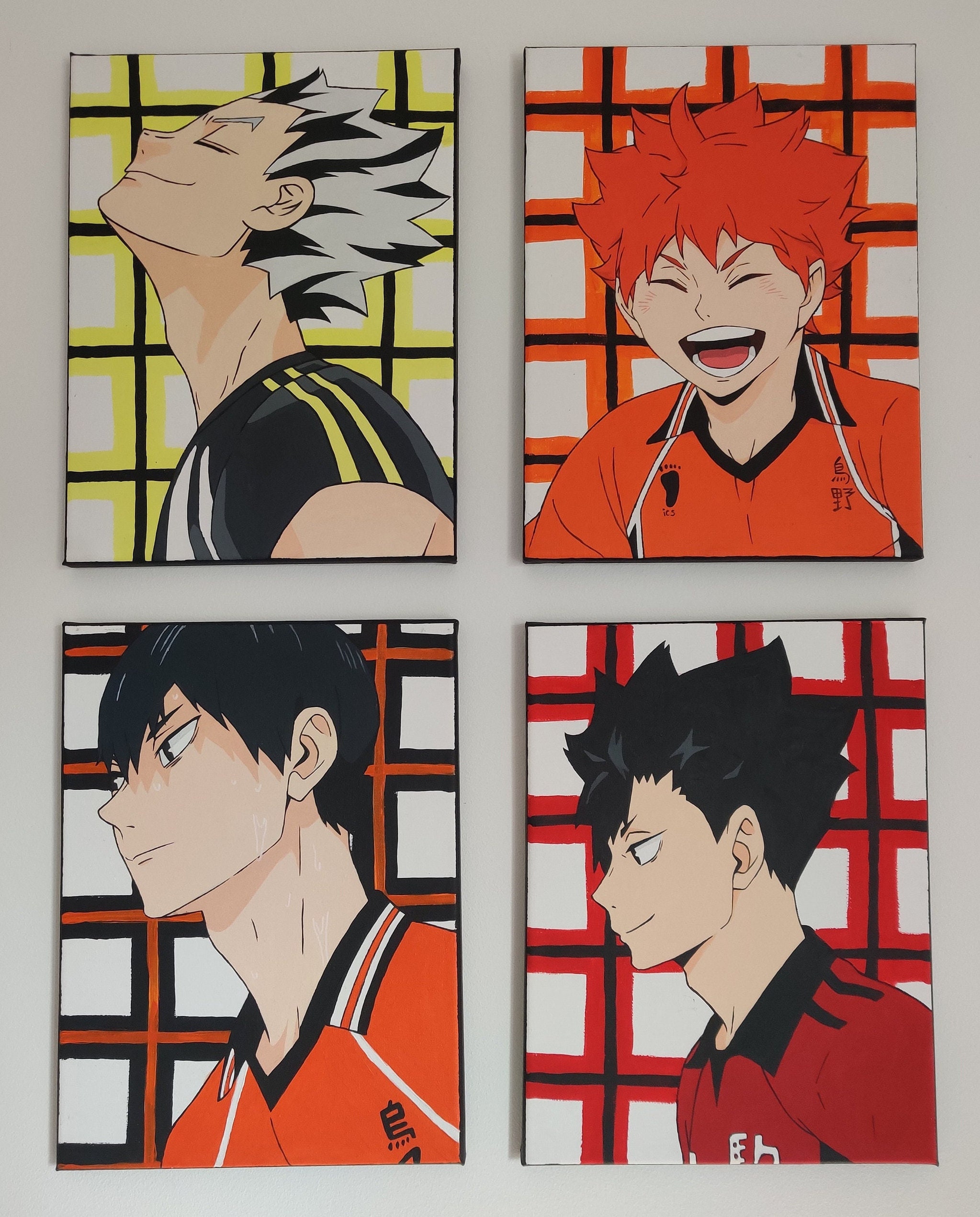 Aesthetic Anime Boy Manga Volleyball Acrylic Canvas Painting 8 