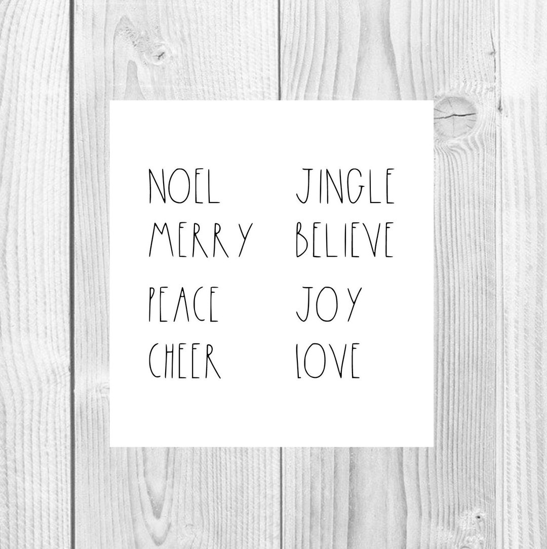 Rae Dunn Christmas Words SVG PNG Rae Dunn Inspired Rae Etsy
