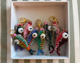Feesh Handbeaded Gold Wire Fish Charm - Each One is Unique