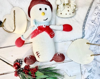 Cute Crochet Snowman, Amigurumi, Christmas Toy