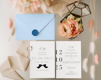 Wedding Invitation Template Bundle | Editable Canva Invite Suite RSVP Details Card | Modern Minimalist Digital Download