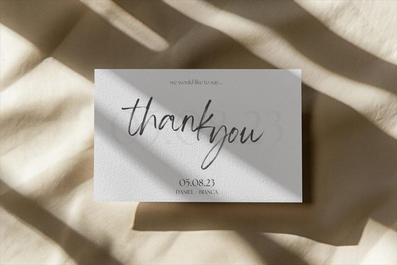 Minimalist Thank You Card: Elegant Modern Design (digital Download) - Etsy