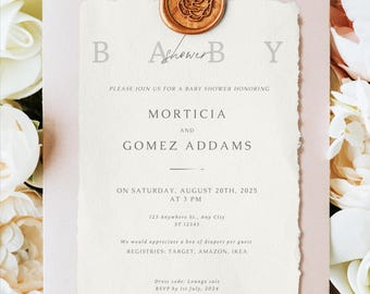 Baby Shower Invitation Template Printable | Editable Canva Gender Neutral Invite | Digital Download