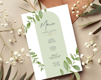 Boho Wedding Menu Template: Customizable Reception Menu (Digital)