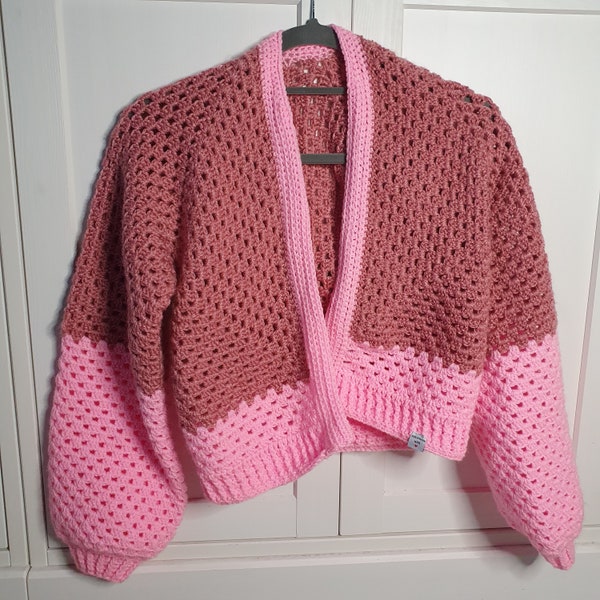 Hexagon Cardigan Pink