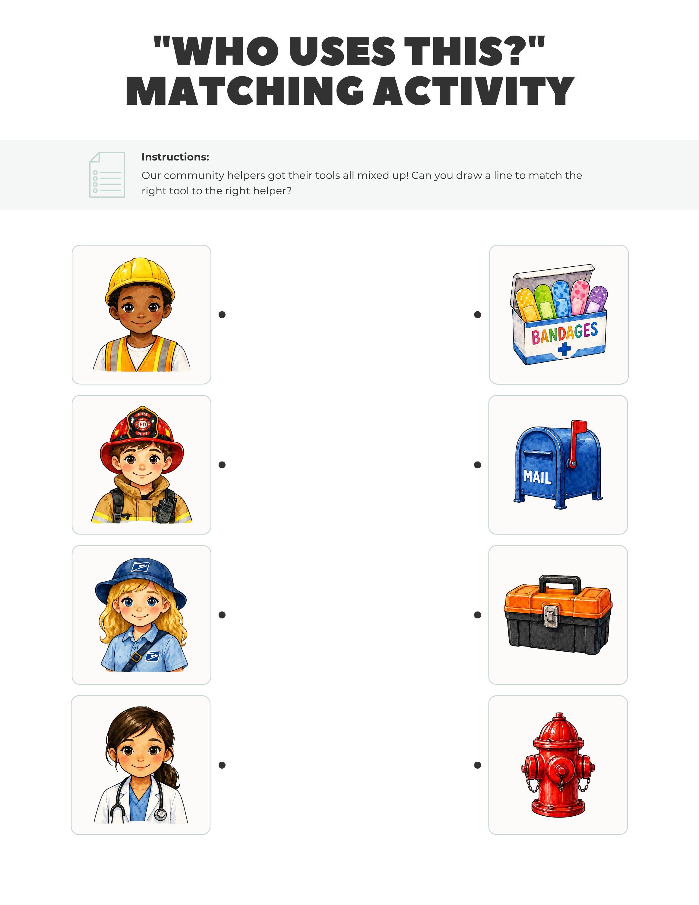 Community Helpers Dress‑up Printable Paper Doll Occupations for Kids - Etsy