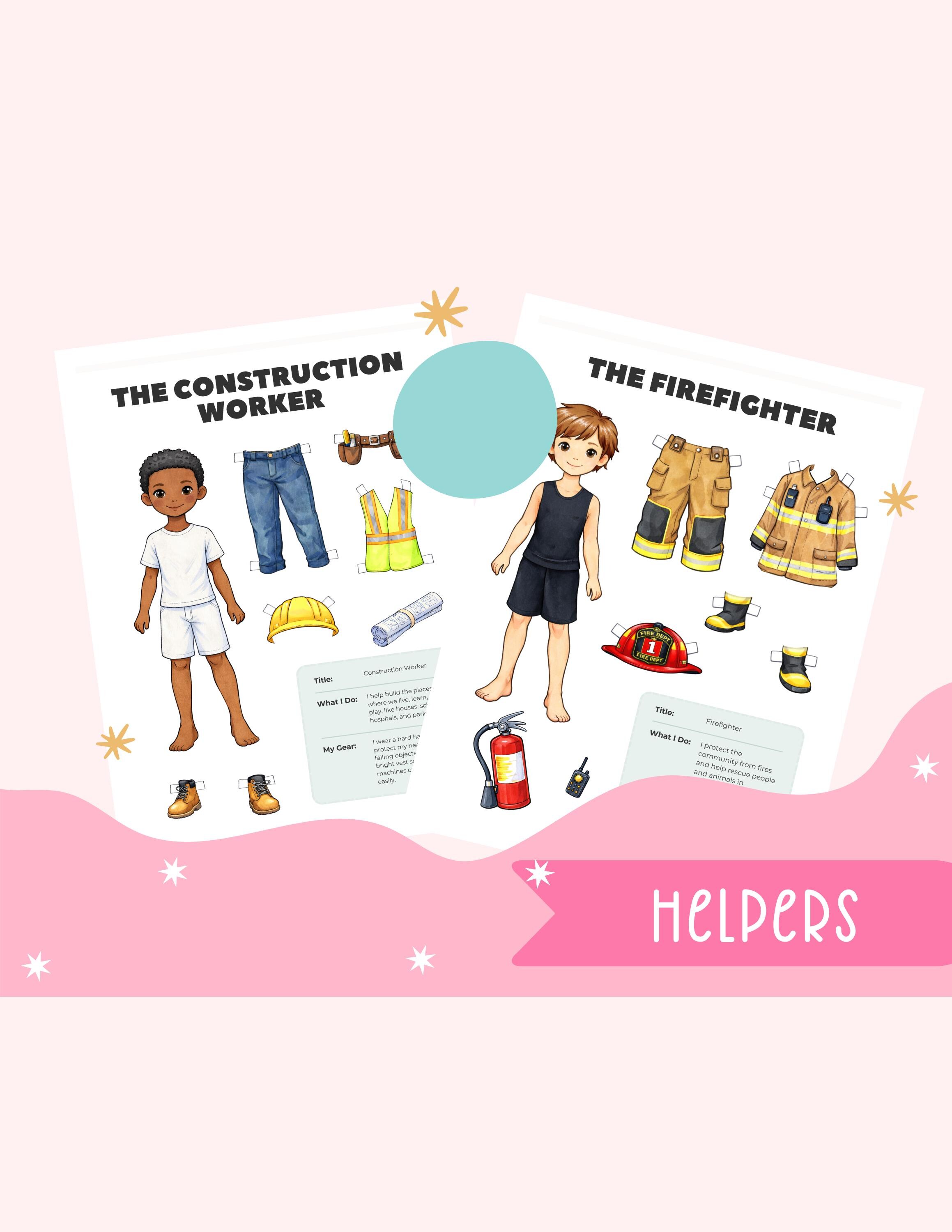 Community Helpers Dress‑up Printable Paper Doll Occupations for Kids - Etsy