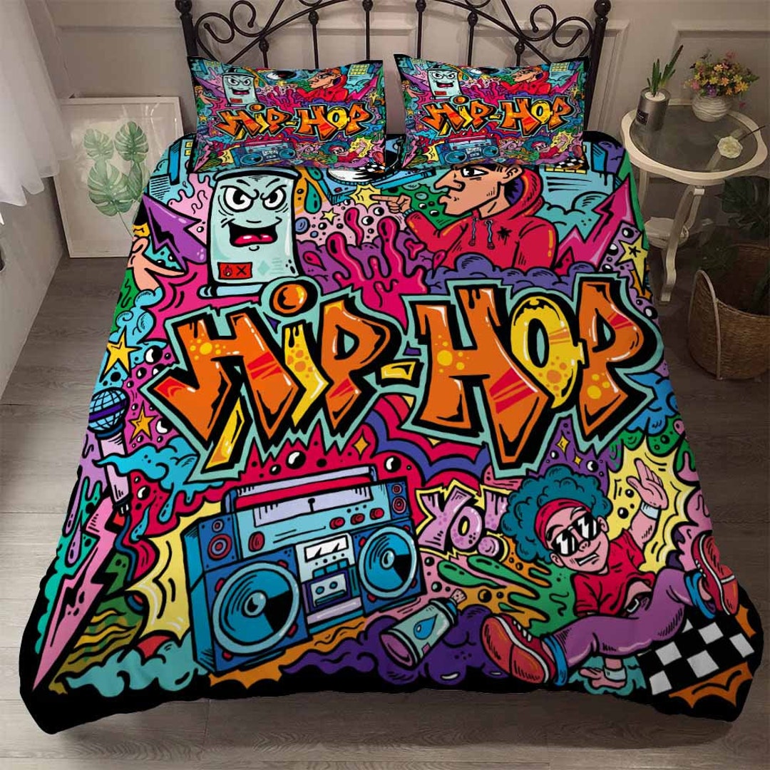 Hiphop Graffiti Duvet Cover Set Etsy