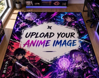 Anime Rug, Personalized Custom Rug, Custom Anime Carpet, Japanese Anime Rug, Cartoon Rug, Otaku Gamer Rug, Manga Rug, Kawaii Japanese Decor