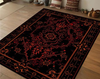 Mystic rood-zwart gotisch tapijt, decoratief ontwerp