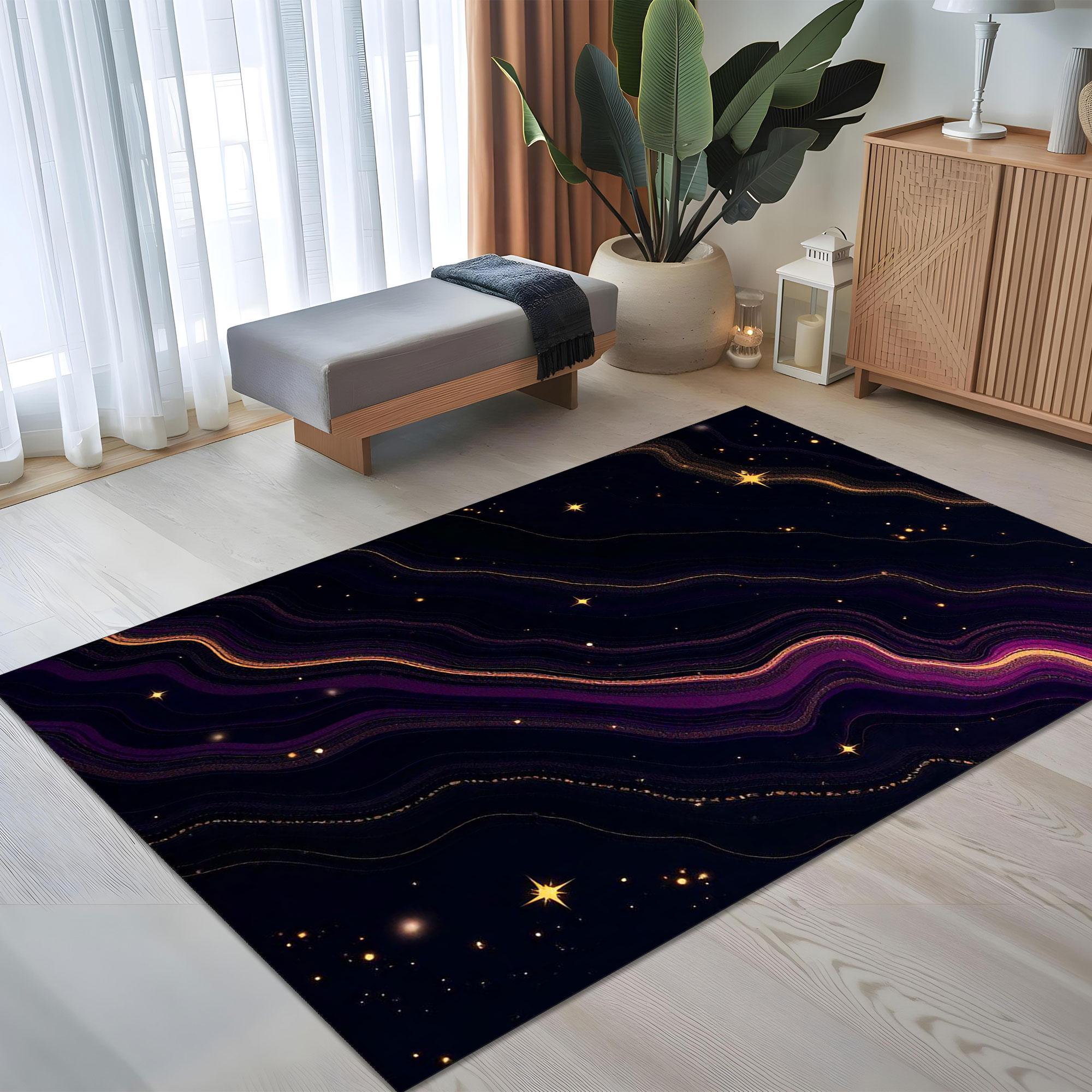 Galaxy Rug Texture Starry Night Galaxy Rug - Space Aesthetic Floor Mat - Celestial Home ...