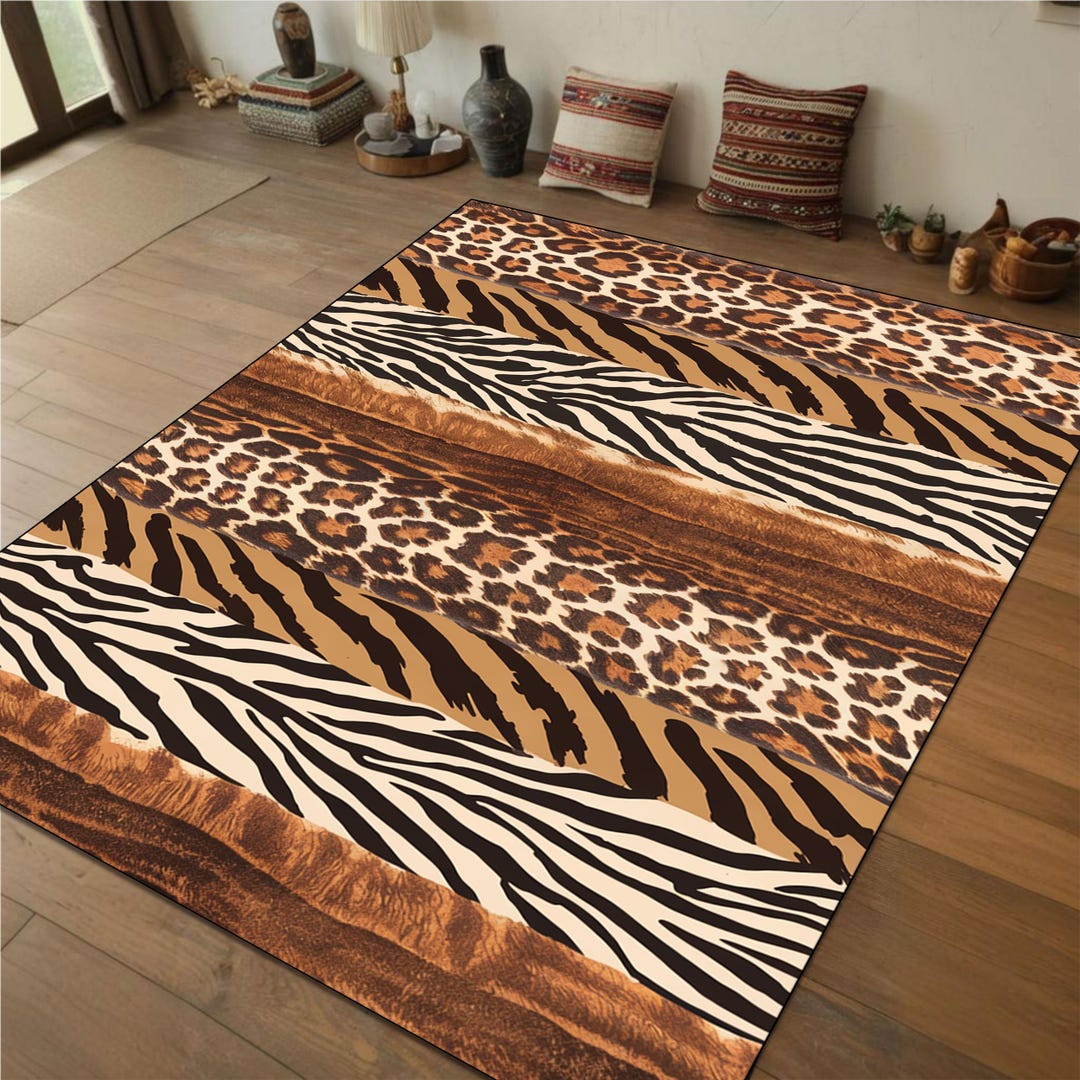 Leopard Rug, Zebra Rug, Animal Print Rug, Safari Rug, Wild Jungle Rug ...
