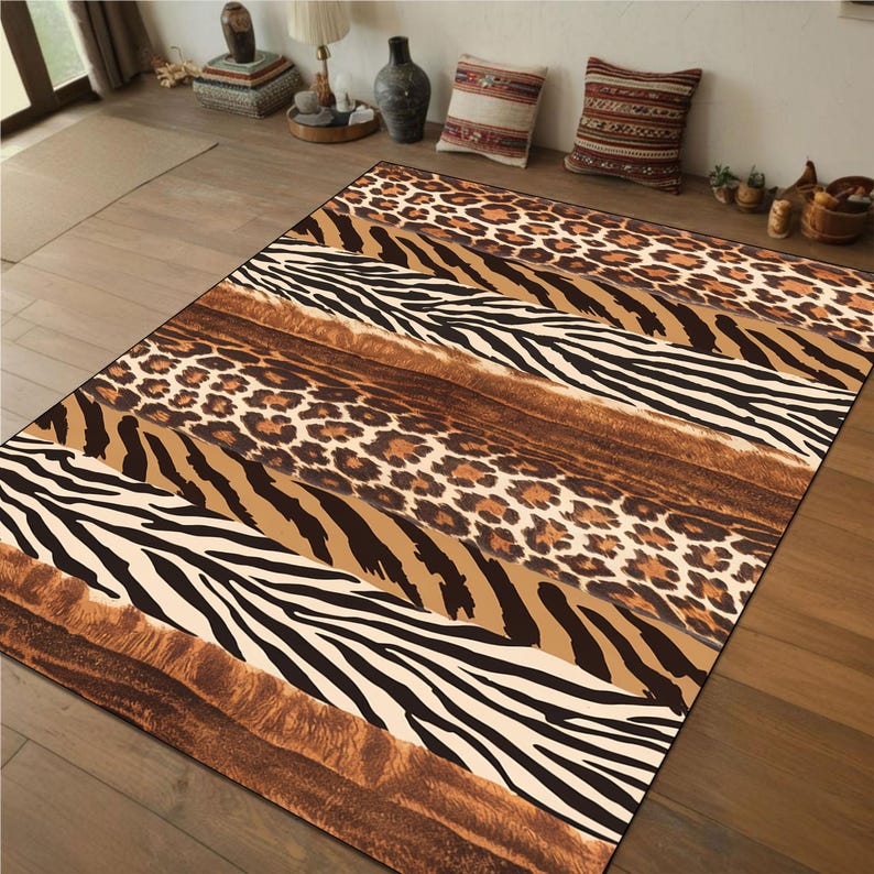 animal print rug, leopard print rug, zebra pattern rug