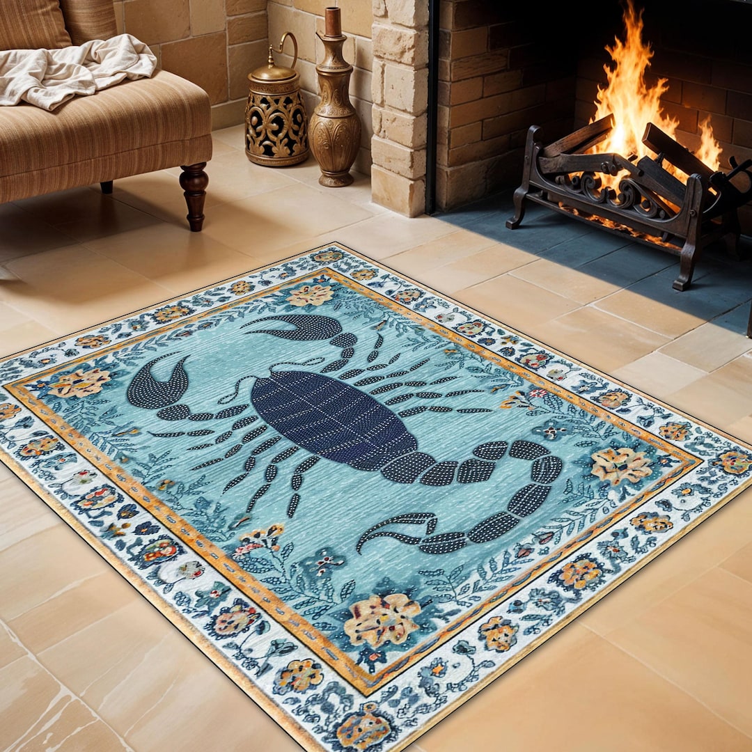 Art Deco Scorpion Rug, Desert Rug, Insect Rug, Custom Scorpion Rug ...