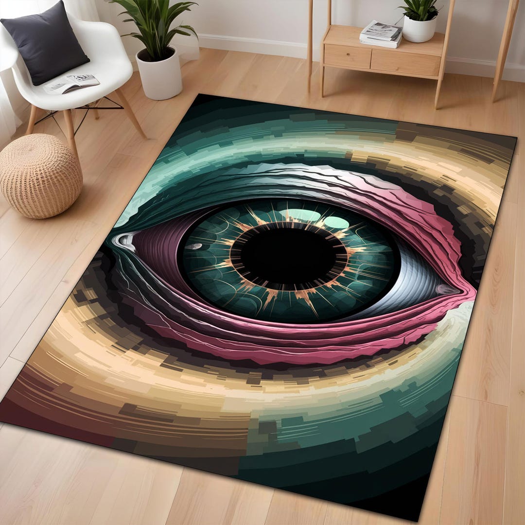 Futuristic Eye Rug Optical Illusion Rug, Psychedelic Art, Surreal ...