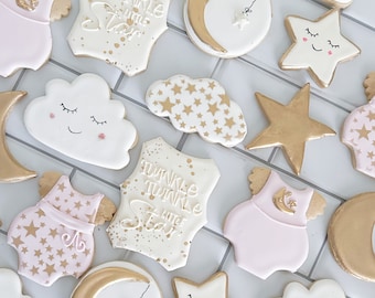 Twinkle Twinkle Litte Star Royal Icing Cookies 1 Dozen