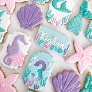 Mermaid Royal Icing Cookies 1 Dozen