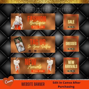 Website Banner, Canva Template, Wix, Shopify, Shop Now, Instagram Flyer, Website Flyer, Tag Us Flyer, Newsletter,